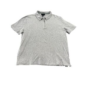 Magaschoni Man Polo Shirt Mens XL Gray Quarter Zip Short Sleeve Knit Casual